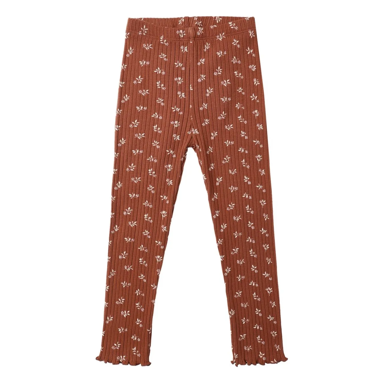 Rylee + Cru Rust Floral Ribbed Legging