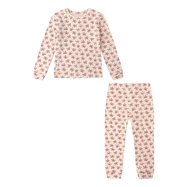 Conjunto de pijama de algodón ecológico Holly Berry | Rosa empolvado