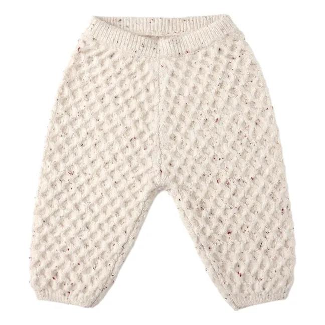 Chiné Knit Pants | Ecru