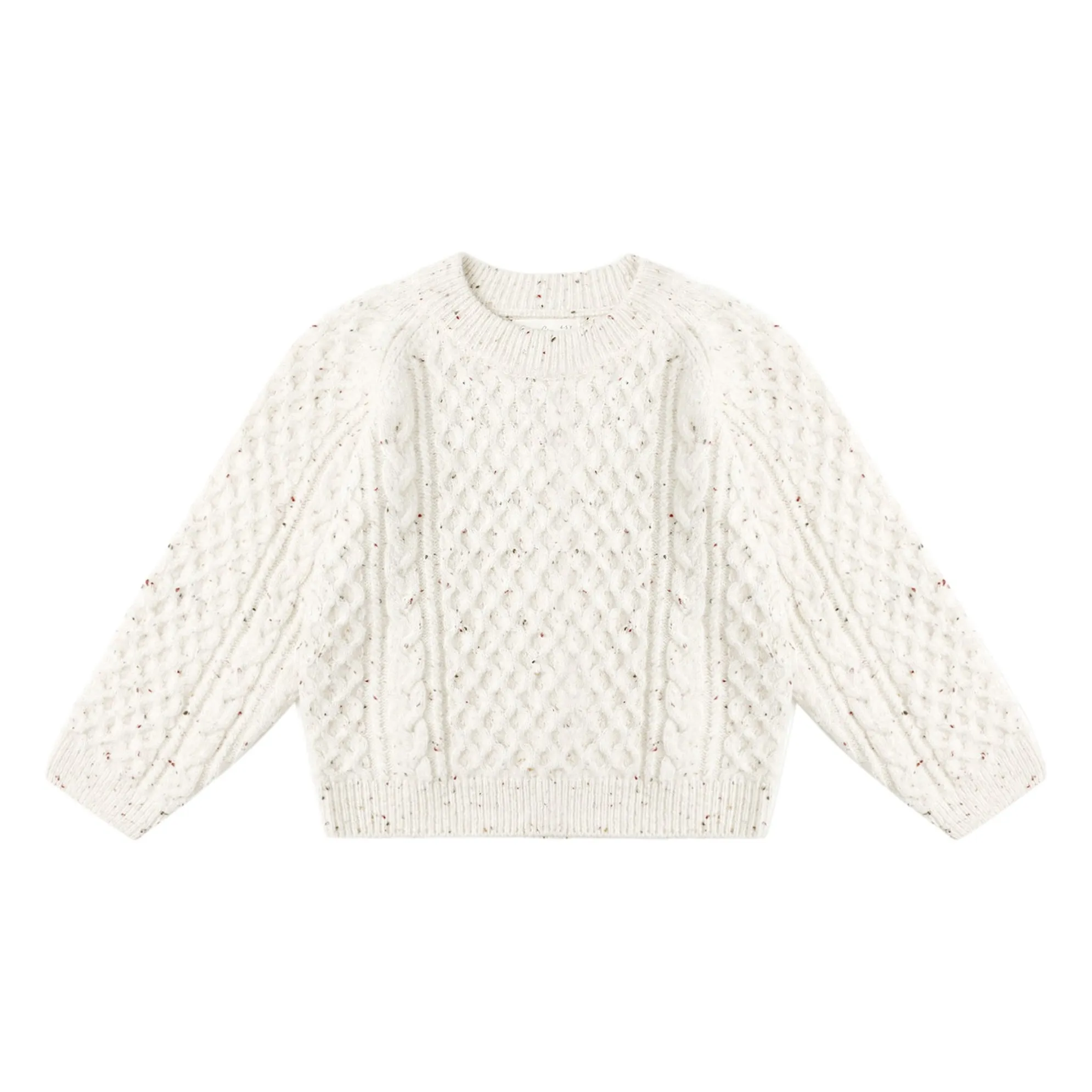 Rylee + Cru Ecru Cable Sweater Chiné