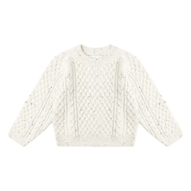 Maglione a cavo Chiné | Ecru