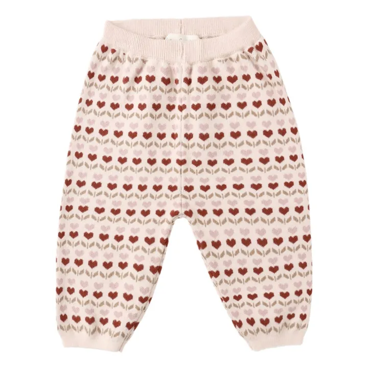Pantalon Ruby Hearts Maille | Rose poudré- Image produit n°0