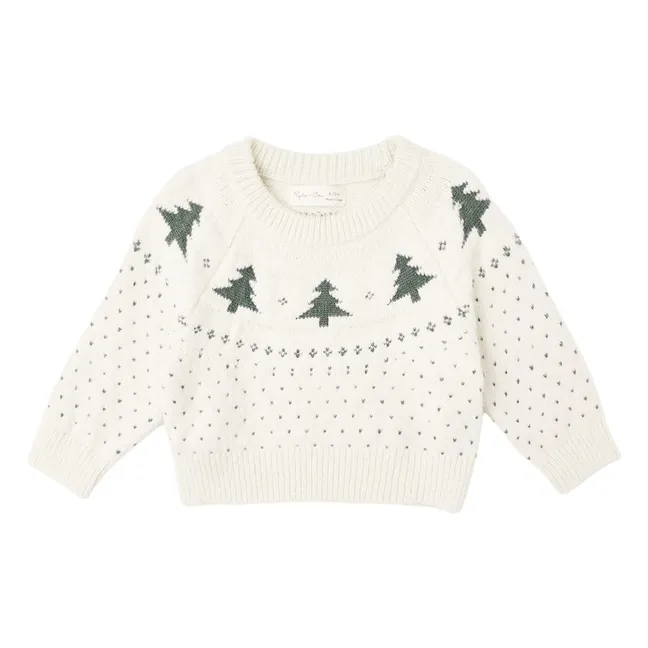 Maglione Fair Isle Trees | Ecru