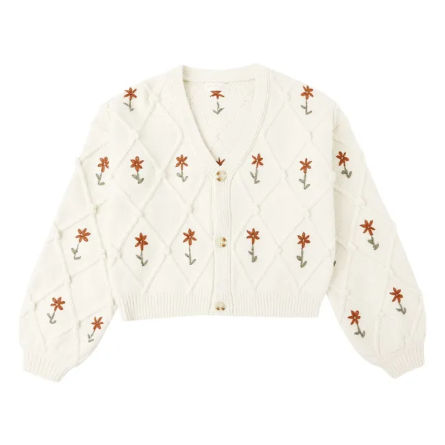 Cardigan Crop Inverno Daisy Mini | Ecru
