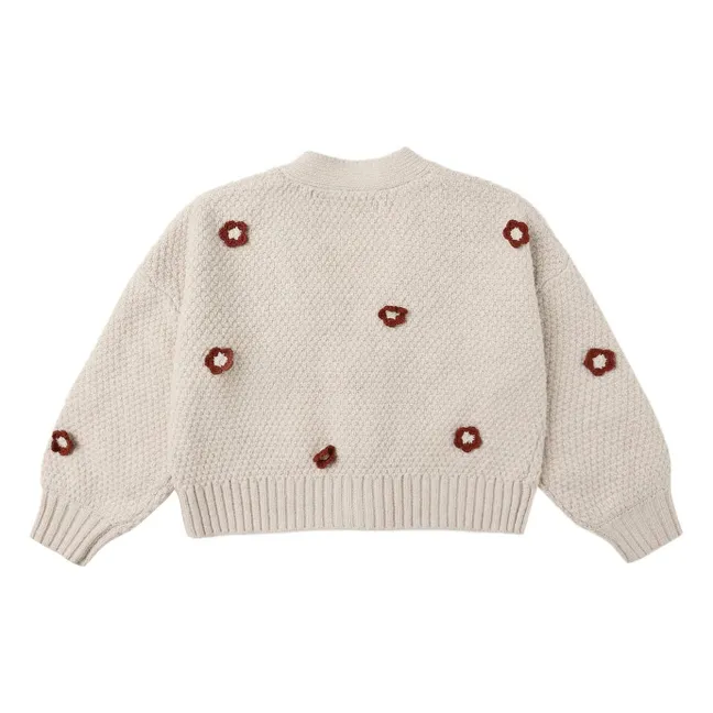 Cardigan Ruby Daisy Crop | Rose poudré