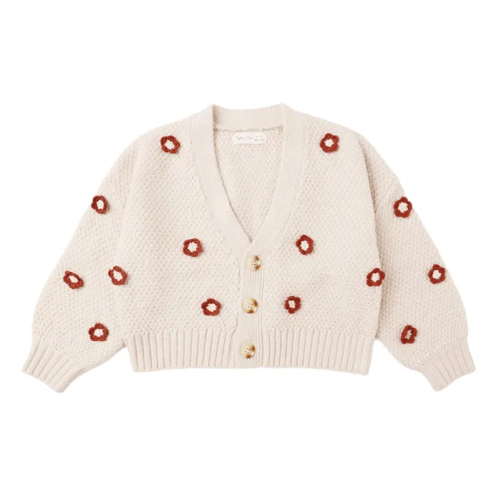 Cardigan Crop Ruby Daisy | Rose poudré- Image produit n°0