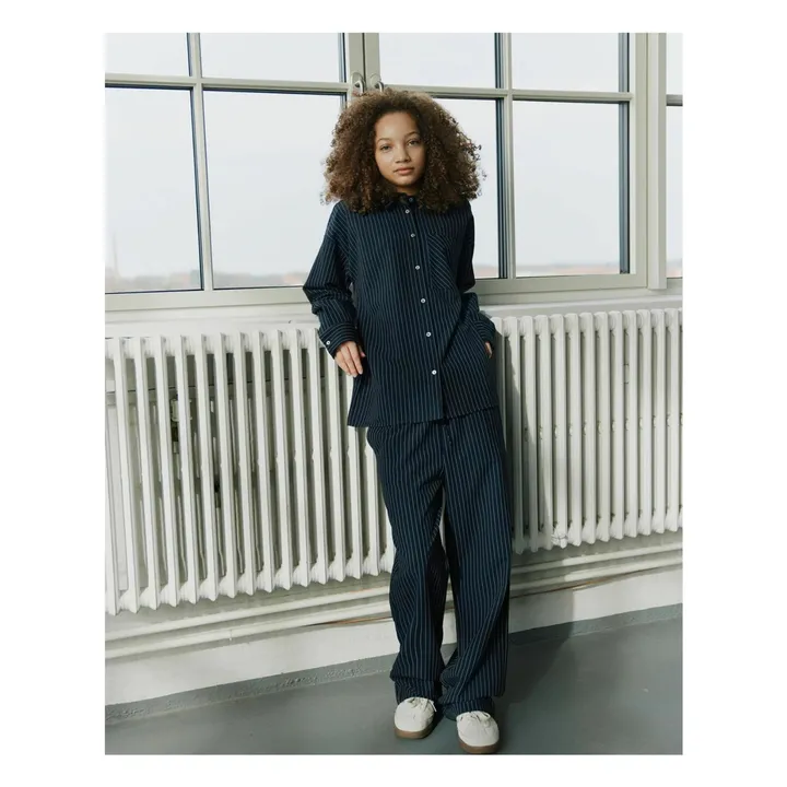 Chemise Kaliasy Rayée | Bleu marine- Image produit n°1