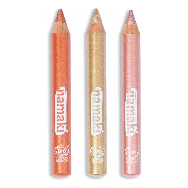 Crayons pailletés Jour - Set de 3 | Doré