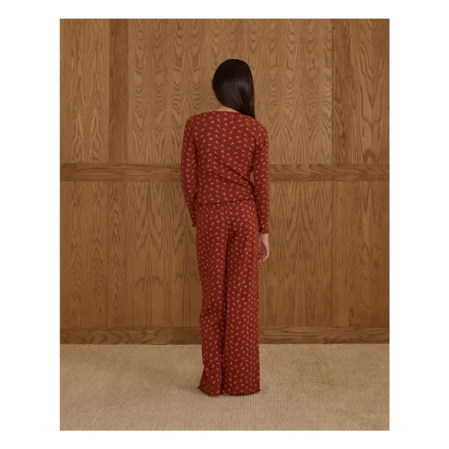 Ensemble T-shirt et Pantalon Côtelé Ditsy | Rouille