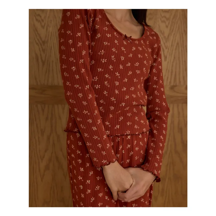 Ensemble T-shirt et Pantalon Côtelé Ditsy | Rouille- Image produit n°3