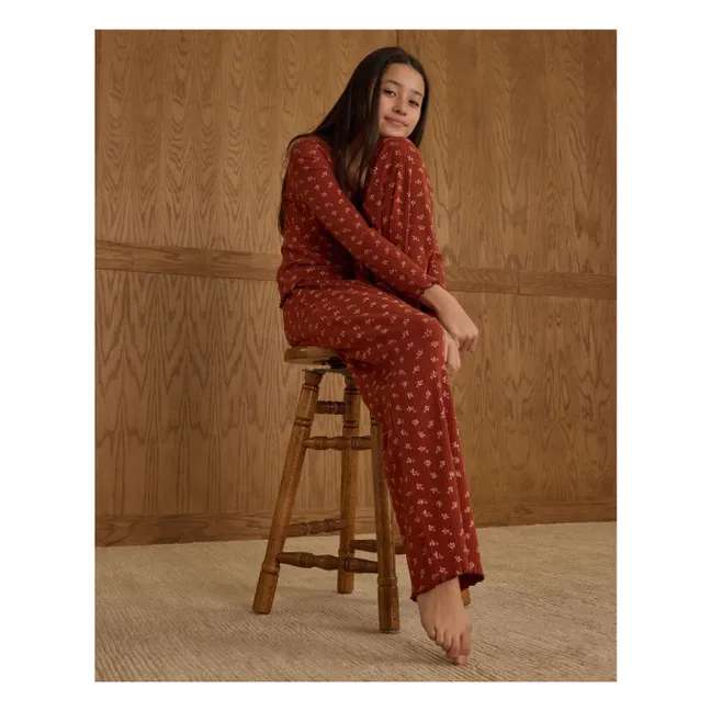 Ensemble T-shirt et Pantalon Côtelé Ditsy | Rouille