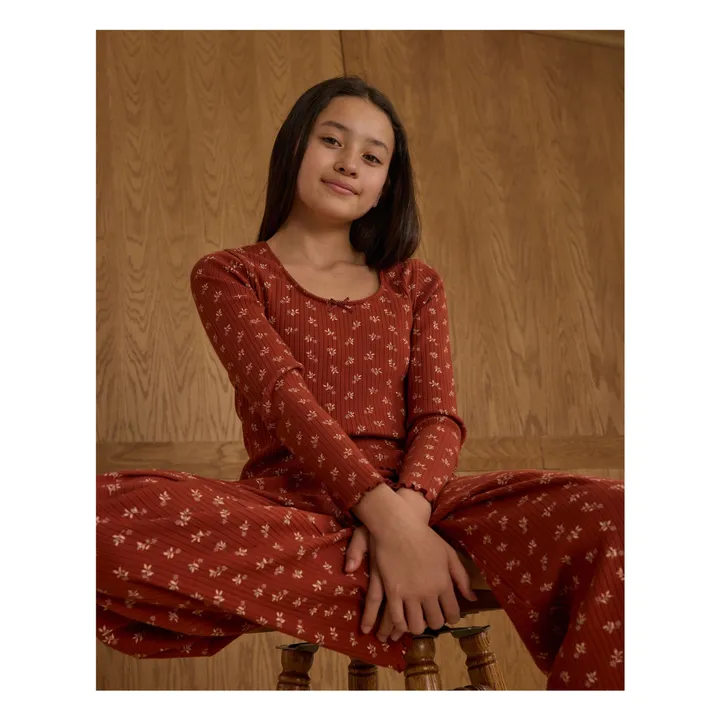 Ensemble T-shirt et Pantalon Côtelé Ditsy | Rouille- Image produit n°1