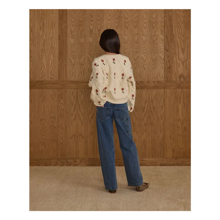 Cardigan Crop Winter Daisy | Ecru- Image produit n°5