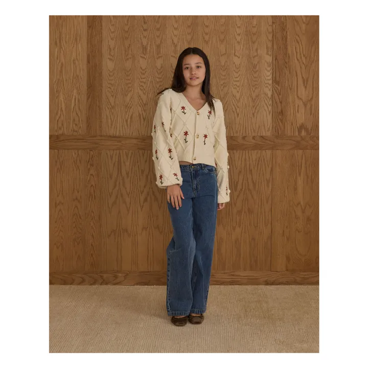 Cardigan Crop Winter Daisy | Ecru- Image produit n°2
