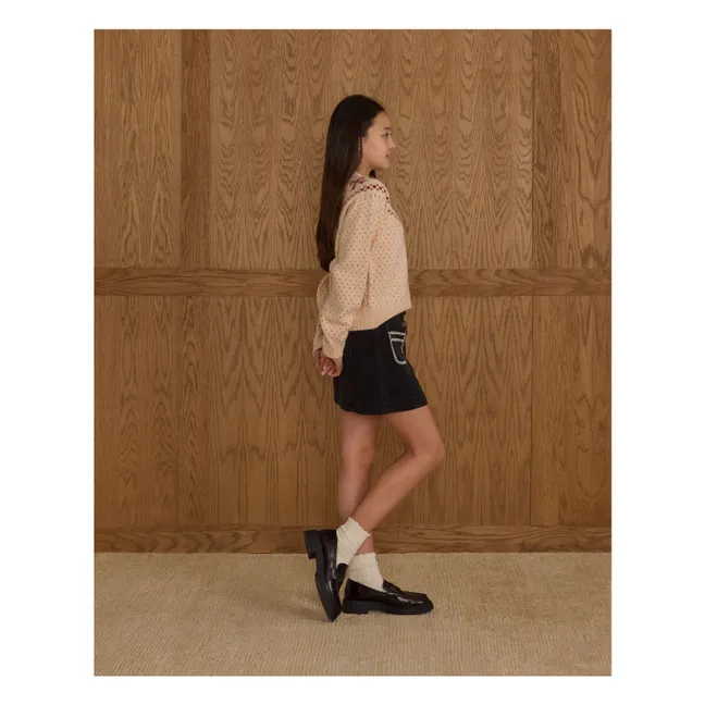 Pull Fair Isle Bows | Rose poudré