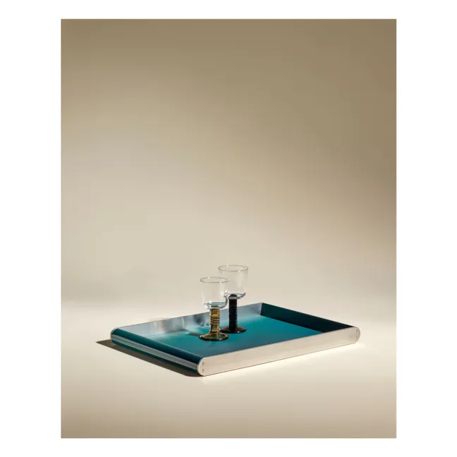 Plateau laqué Oscar | Bleu Sarah