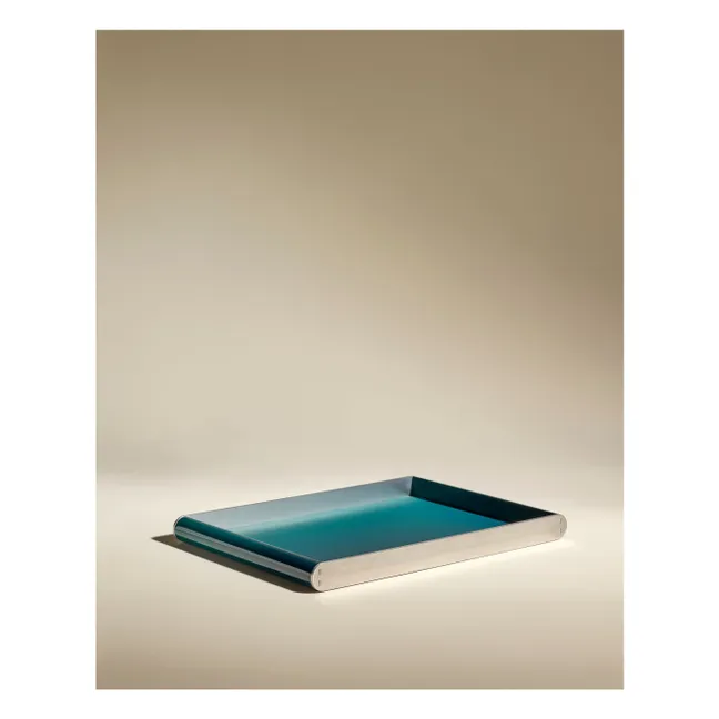 Plateau laqué Oscar | Bleu Sarah