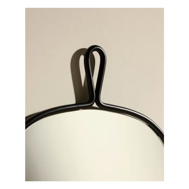 Espejo Arpège de acero inoxidable cepillado | Negro
