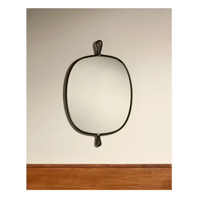 Specchio in acciaio inossidabile spazzolato Arpège | Nero