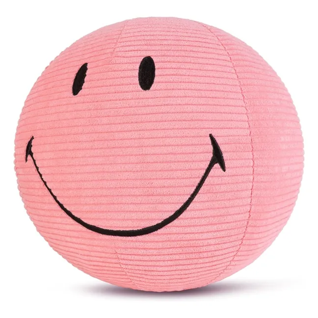 SMILEY - Smiley plush in velvety ribbed fabric | Dusty Pink