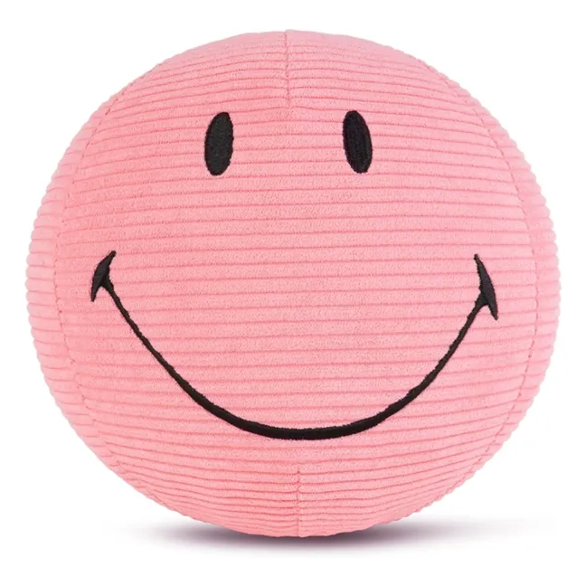 SMILEY - Smiley plush in velvety ribbed fabric | Dusty Pink