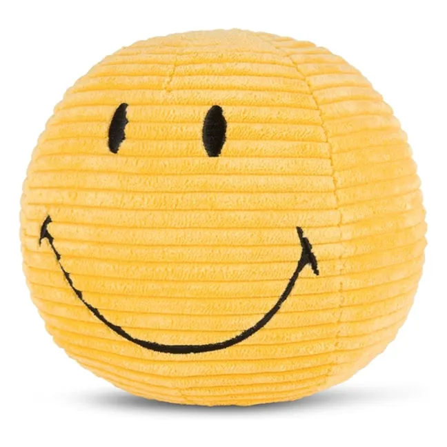 SMILEY - Peluche Smiley en velours côtélé | Jaune