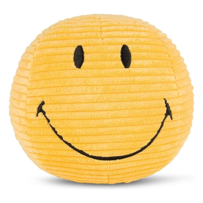 SMILEY - Peluche Smiley en velours côtélé | Jaune