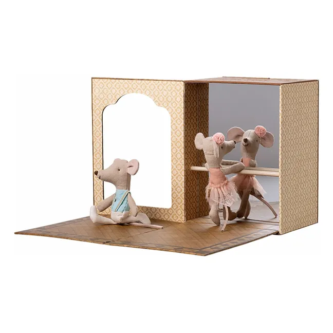 Studio de danse avec petite sœur et petit frère souris
