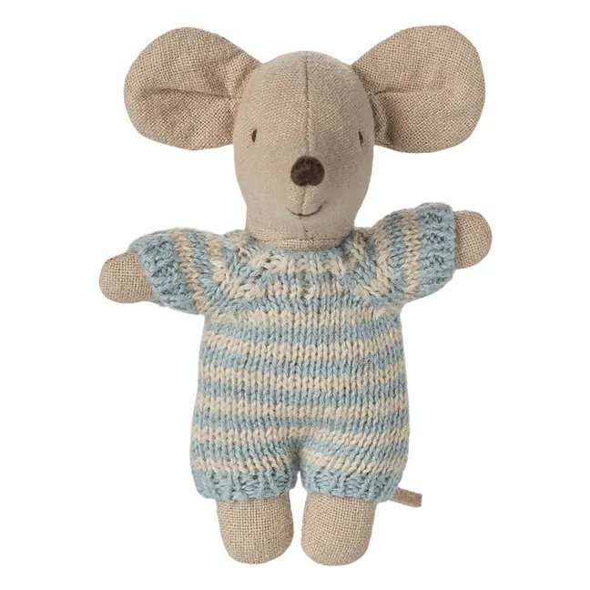 Bébé souris dans son couffin | Bleu