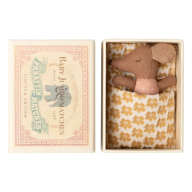 Sleepy wakey" baby mouse in box  | Pink