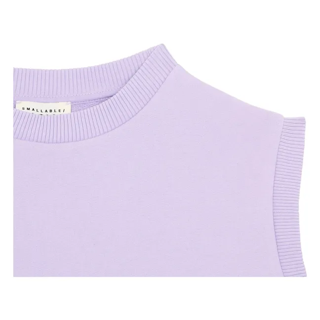 Girl's Sweatshirt Sleeveless Organic Cotton Fleece | Lilac