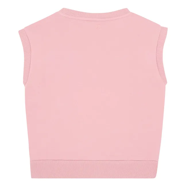 Sweatshirts Mädchen Ärmellos Molton Bio-Baumwolle | Puderrosa