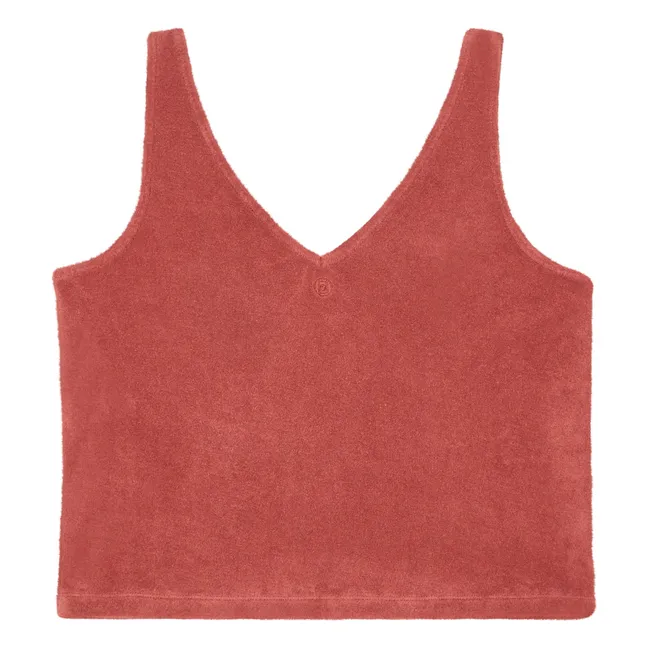 Camiseta de tirantes de rizo para mujer | Terracotta