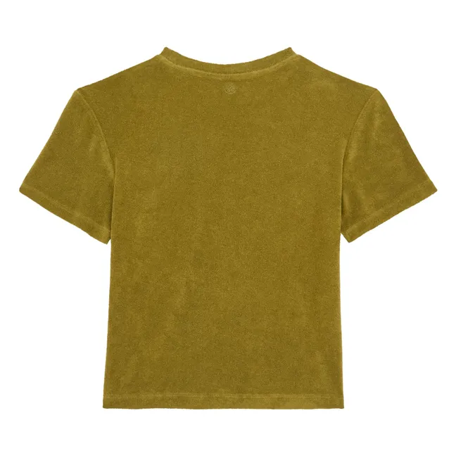 T-shirt bambino a maniche corte in spugna | Verde militare