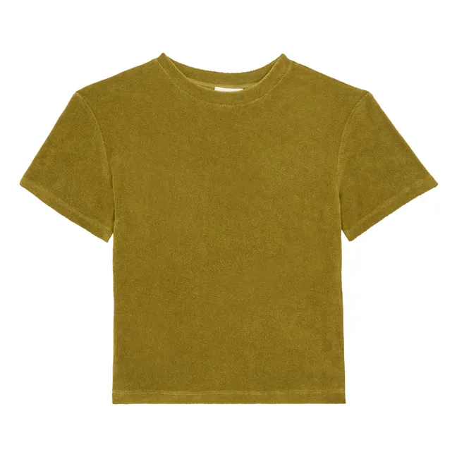 Boy's short-sleeved terry cloth t-shirt | Khaki