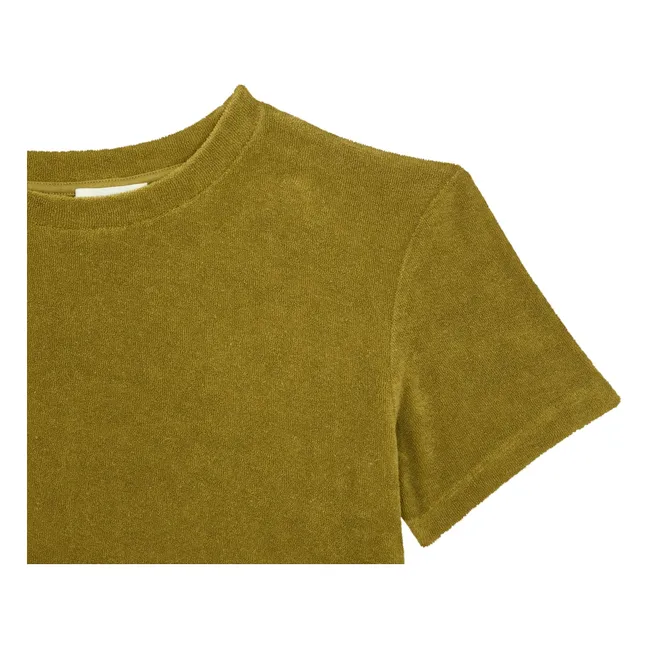 Boy's short-sleeved terry cloth t-shirt | Khaki