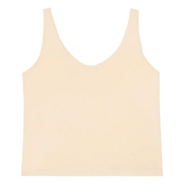 Women's cotton and linen tank top  | Chalk