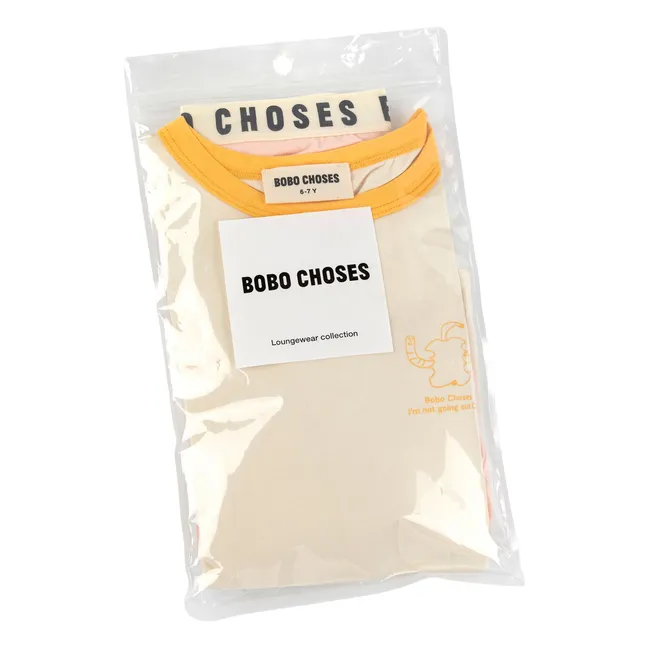 Pigiama verde in modal e cotone biologico | Rosa