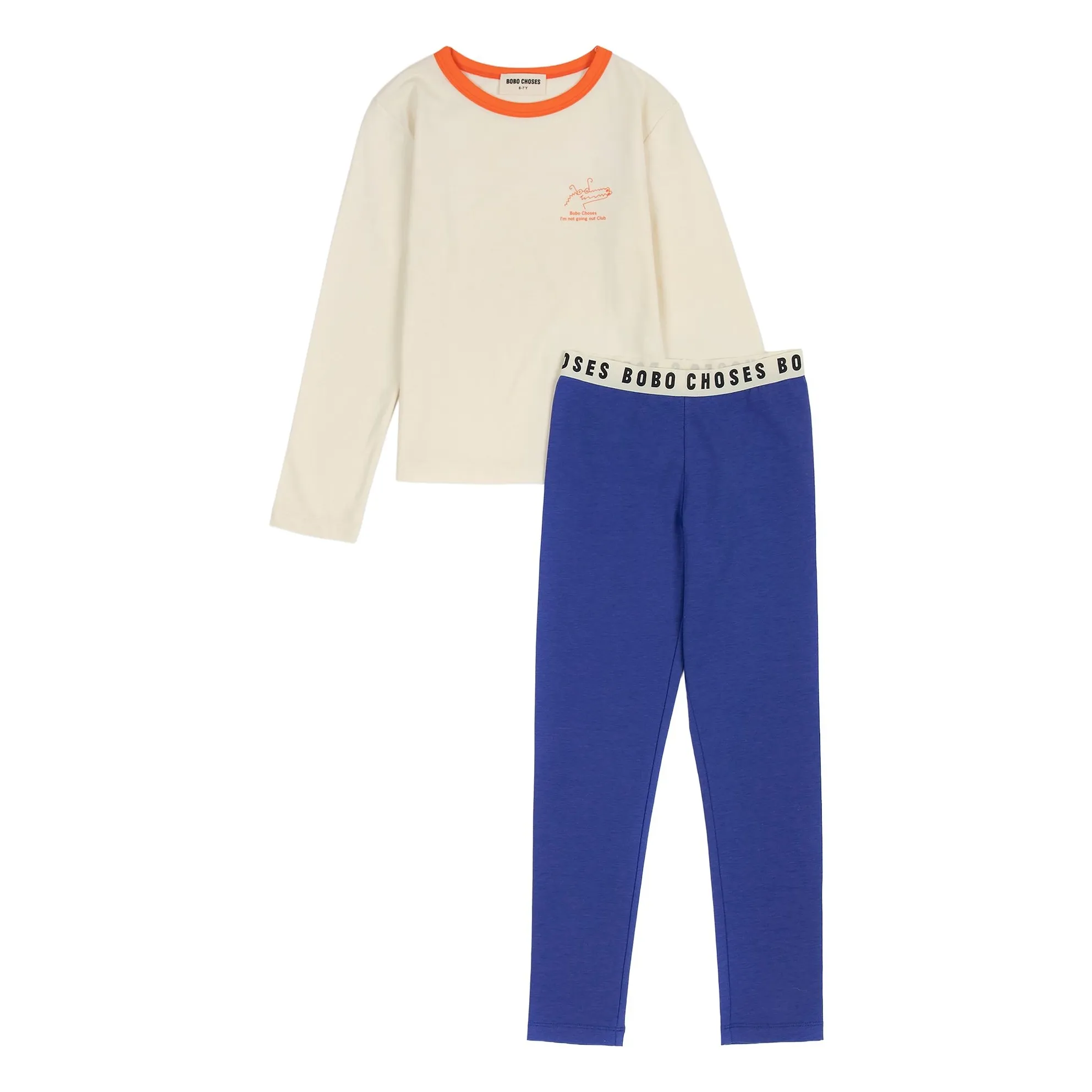 Bobo Choses Royal Blue Pyjamas Crocodile Modal And Organic Cotton
