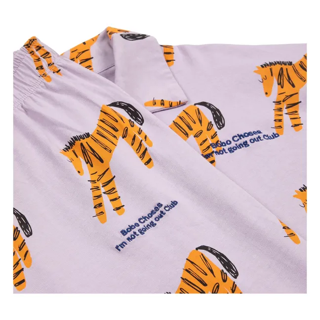 Pigiama in cotone biologico Zebra | Lavanda