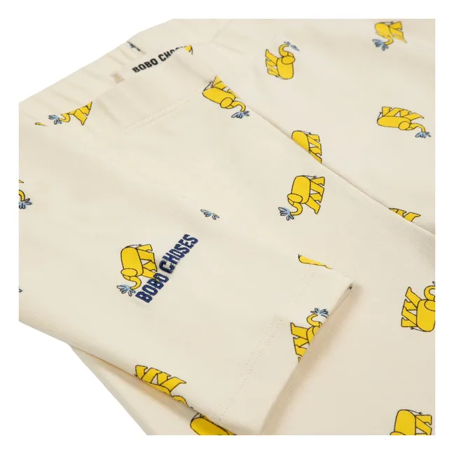 Pyjama Côtelé Eléphants Coton Bio | Beige