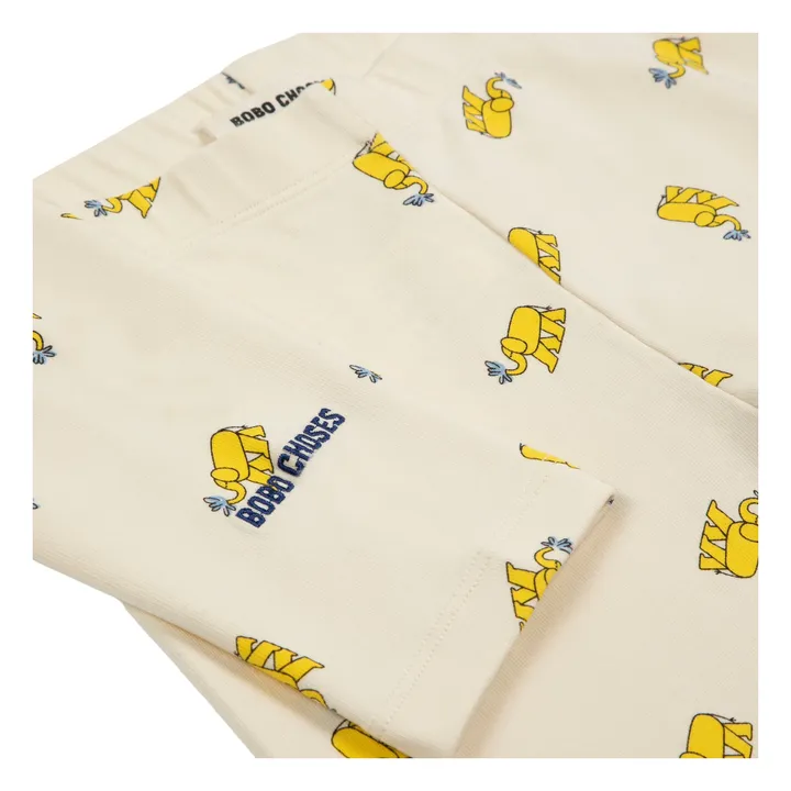 Pyjama Côtelé Eléphants Coton Bio | Beige- Image produit n°5