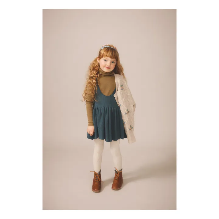 Sage Merino Wool Dress | Peacock blue- Product image n°1