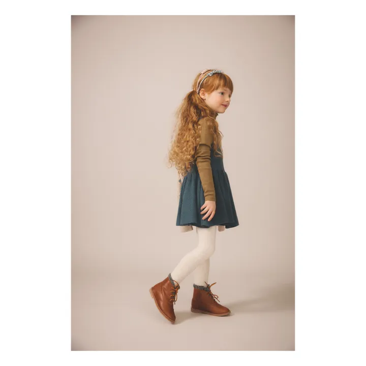 Sage Merino Wool Dress | Peacock blue- Product image n°2