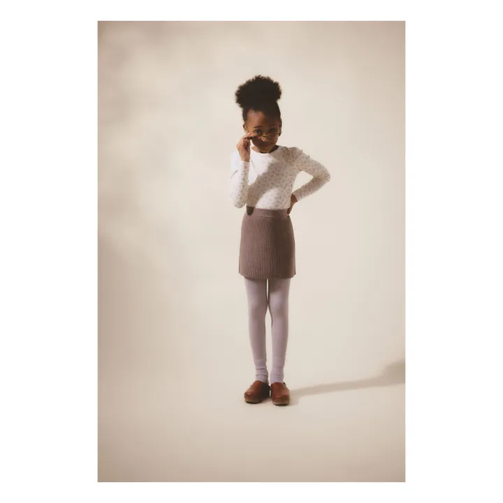 T-shirt Pouf Pointelle Fleuri Coton Bio | Ecru- Image produit n°3