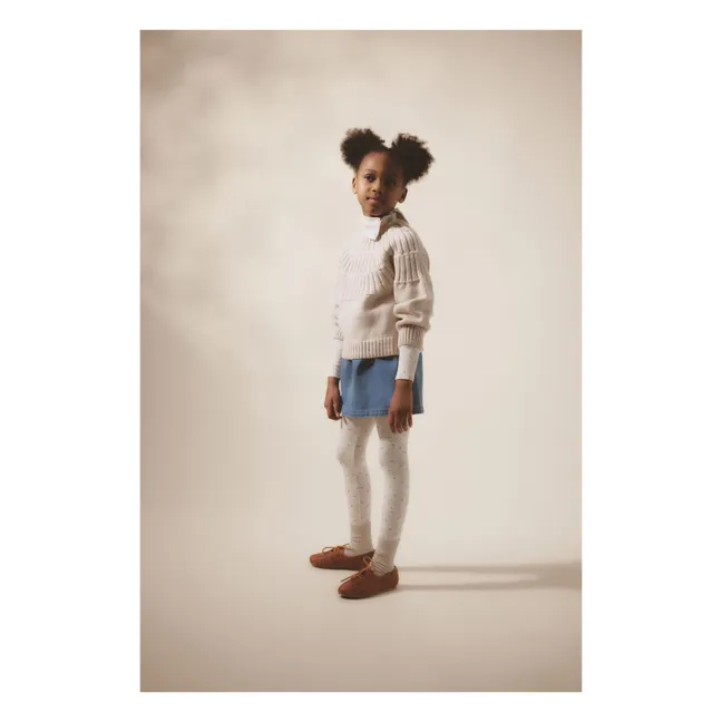 Stretch Legging in Organic Cotton Flowers | Pale blue