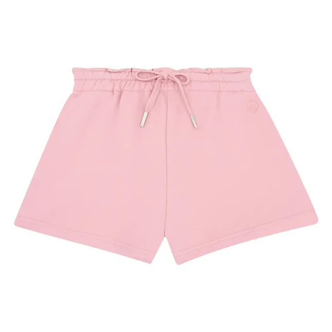 Girl's organic fleece shorts | Powder pink