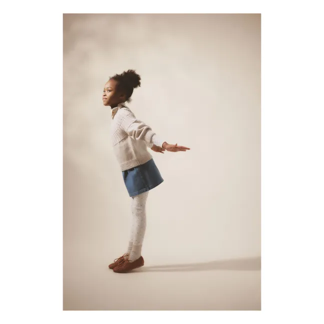 Legging Stretch Fleuri Coton Bio | Bleu pâle