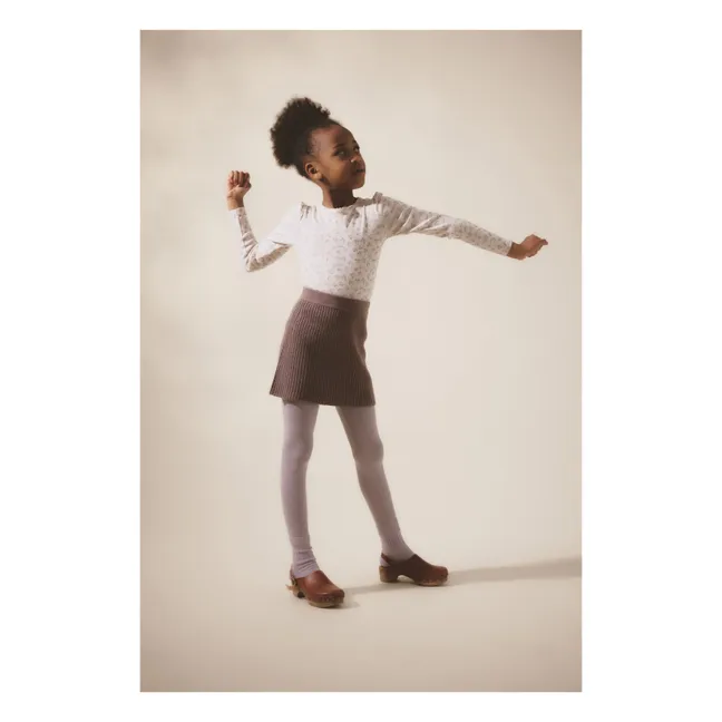 T-shirt Pouf Pointelle Fleuri Coton Bio | Ecru