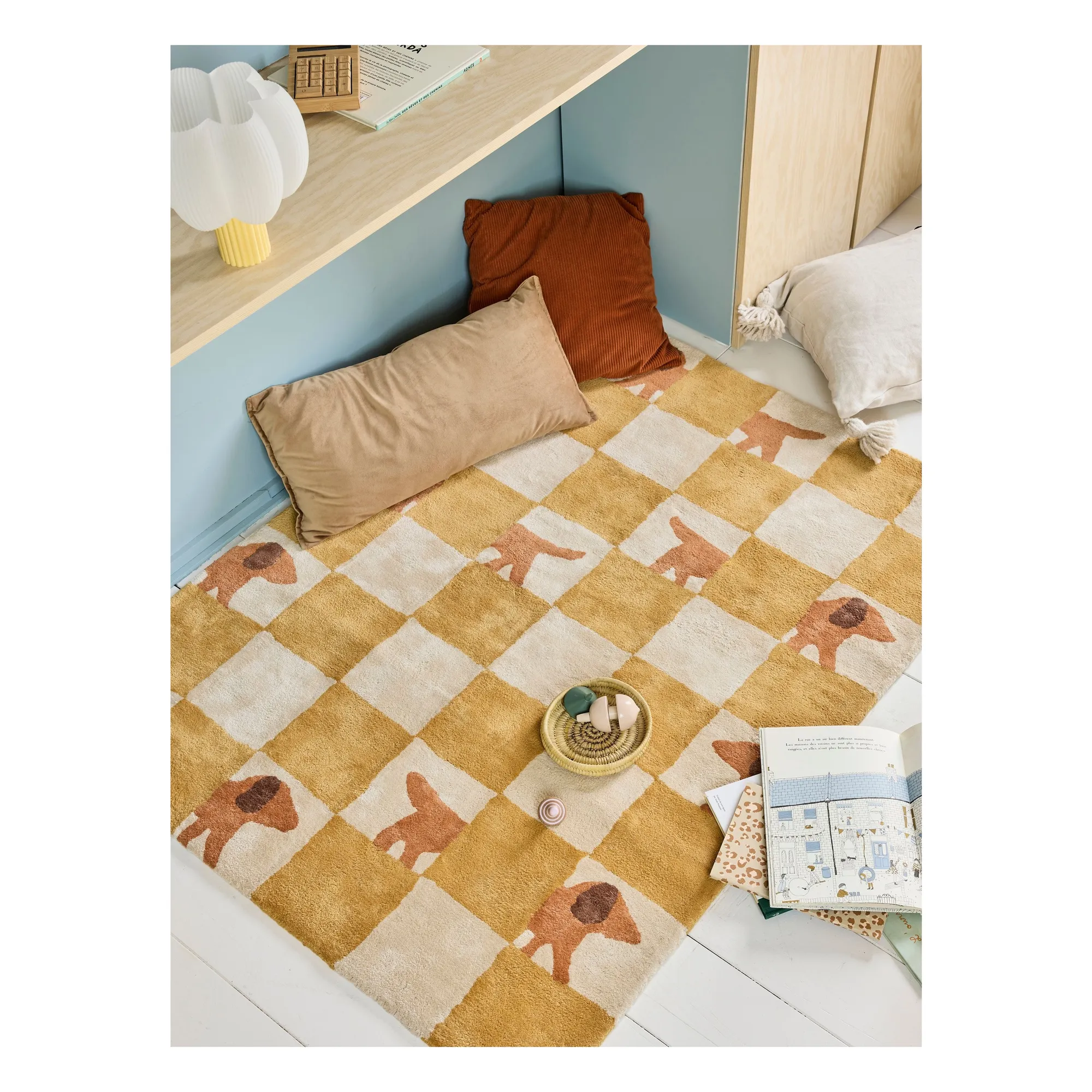 Tapis Walter Damier | Ocre- Image produit n°2